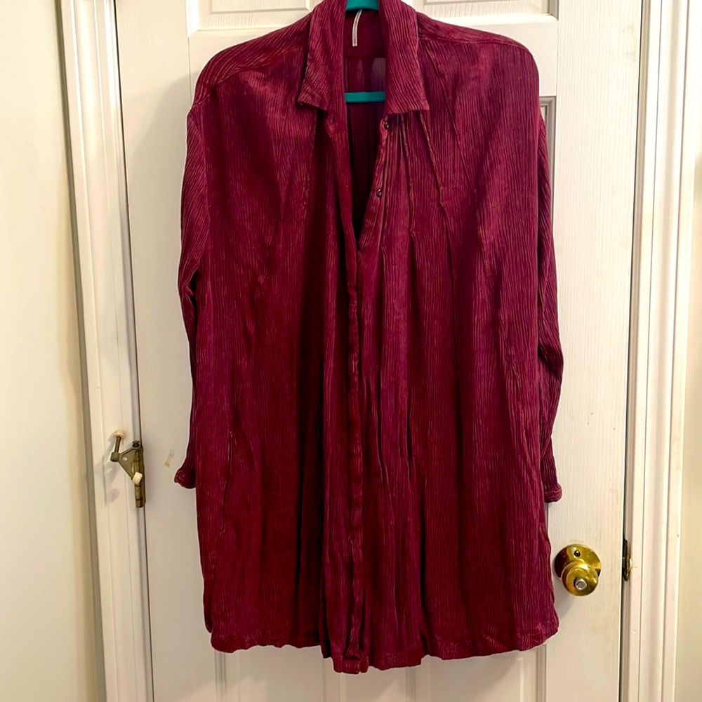 Magenta oversized tunic.